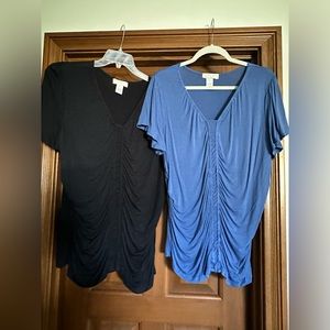 DESIGN History Woman shirred front shirts 1X